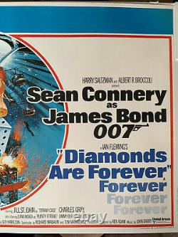 DIAMONDS ARE FOREVER 1971 Original UK Quad Movie Poster James Bond 007 Connery