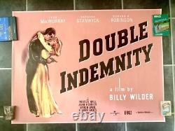 DOUBLE INDEMNITY British Quad DS Movie Poster BARBARA STANWYCK FRED MACMURRAY