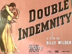 DOUBLE INDEMNITY British Quad DS Movie Poster BARBARA STANWYCK FRED MACMURRAY