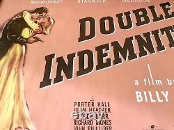 DOUBLE INDEMNITY British Quad DS Movie Poster BARBARA STANWYCK FRED MACMURRAY