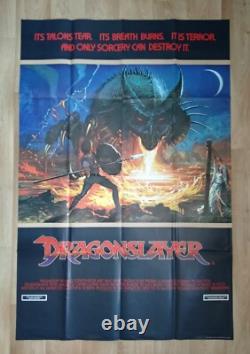 DRAGONSLAYER (1981) original UK 40 x 60 (double quad) movie poster Disney