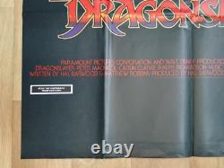 DRAGONSLAYER (1981) original UK 40 x 60 (double quad) movie poster Disney