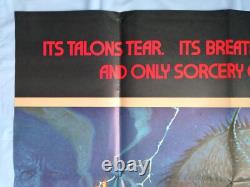 DRAGONSLAYER (1981) original UK large 40x60 double quad movie poster DISNEY