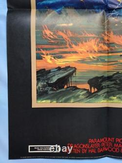 DRAGONSLAYER (1981) original UK quad movie poster fantastic Bysouth Dragon art