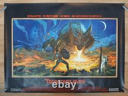 DRAGONSLAYER (1981) rare ROLLED original UK quad movie poster Bysouth art
