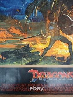 DRAGONSLAYER (1981) rare ROLLED original UK quad movie poster Bysouth art