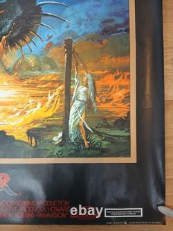 DRAGONSLAYER (1981) rare ROLLED original UK quad movie poster Bysouth art