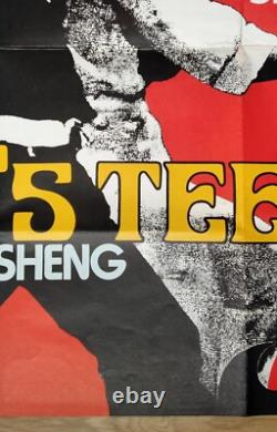 DRAGON'S TEETH Shao Lin zi di (1974) rare original UK quad movie poster KUNG FU