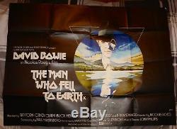 David Bowie Man Who Fell To Earth Hand Signed Uk Quad Movie Poster Uacc Dealer
