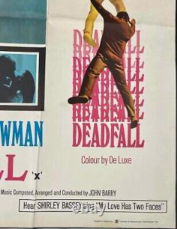 Deadfall ORIGINAL Quad Movie Cinema Poster Michael Caine Bryan Forbes 1968
