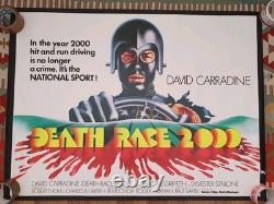 Death Race 2000 Exploitation 1975 Rolled UK Quad from Tom Chantrell collection