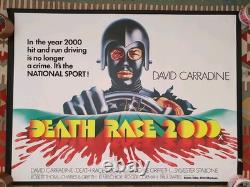Death Race 2000 Exploitation 1975 Rolled UK Quad from Tom Chantrell collection