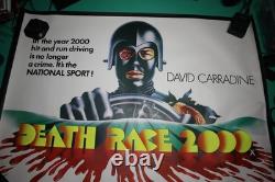 Death Race 2000 Original 1975 Quad Poster Carradine Stallone Chantrell Art