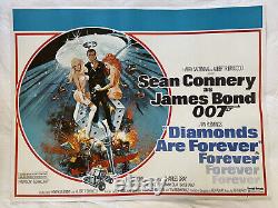 Diamonds Are Forver James Bond 007 Original UK Quad Film Poster 1971 Sean Conner