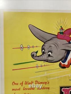 Disney's Dumbo Re-Release 1949 Original UK Quad Movie Poster 40x30 inches