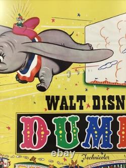 Disney's Dumbo Re-Release 1949 Original UK Quad Movie Poster 40x30 inches