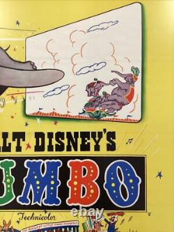 Disney's Dumbo Re-Release 1949 Original UK Quad Movie Poster 40x30 inches