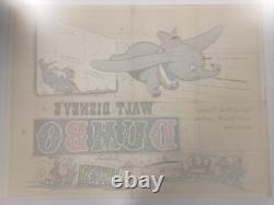 Disney's Dumbo Re-Release 1949 Original UK Quad Movie Poster 40x30 inches