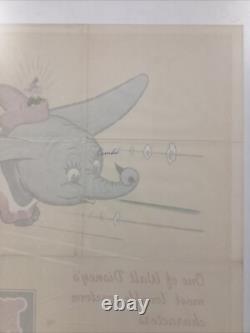 Disney's Dumbo Re-Release 1949 Original UK Quad Movie Poster 40x30 inches