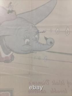 Disney's Dumbo Re-Release 1949 Original UK Quad Movie Poster 40x30 inches