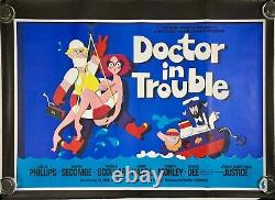 Doctor in Trouble Original Quad Movie Cinema Poster Ralph Thomas Leslie Phillips
