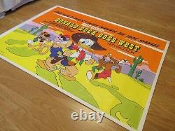 Donald Duck Goes West Original 1977 Rr Uk Cinema Quad Film Poster Rolled Disney