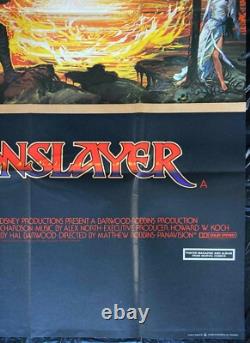 Dragonslayer ORIGINAL Double Quad Movie Poster Disney 1981