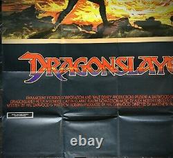 Dragonslayer Original UK Double Quad Movie Poster Matthew Robbins Disney 1981