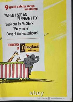 Dumbo ORIGINAL Quad Movie Cinema Poster Walt Disney Early RR