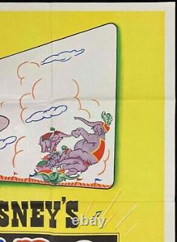 Dumbo Original Quad Movie Poster Early Rerelease Walt Disney