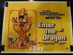 ENTER THE DRAGON Original Movie Poster, British Quad, C8.5 Very Fine/Near Mint