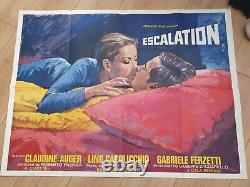 ESCALATION quad poster ORIGINAL ULTRA RARE EX+ BRIAN BYSOUTH CLAUDIA CARDINALE