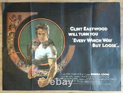 EVERY WHICH WAY BUT LOOSE (1978) Original UK Quad Movie Poster CLINT EASTWOOD