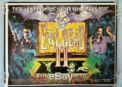 EVIL DEAD 2 (1987) original UK quad movie Poster Cult Zombie Horror -Sam Raimi