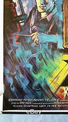 EVIL DEAD 2 (1987) original UK quad movie Poster Cult Zombie Horror -Sam Raimi