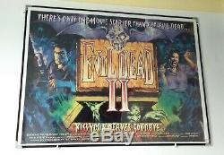 EVIL DEAD 2 (1987) original UK quad movie Poster Cult Zombie Horror -Sam Raimi