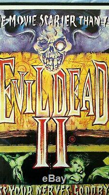 EVIL DEAD 2 original 1987 UK quad movie Poster Cult Zombie Horror Sam Raimi