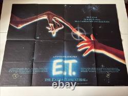 E. T. THE EXTRA TERRESTRIAL (1982) Original Quad Movie Poster Steven Spielberg