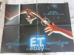 E. T THE EXTRA TERRESTRIAL 1982 Original UK Quad Film Poster STEPHEN SPIELBERG