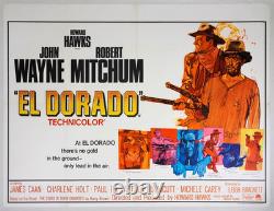 El Dorado ORIGINAL Quad Film Poster LINEN BACKED John Wayne Howard Hawks 1966