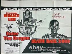 Enter the Dragon / Death Race 2000 ORIGINAL Quad Movie Cinema Poster Bruce Lee