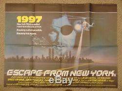 Escape From New York 1981 Kurt Russell British Quad 30x40 Poster N8122