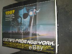 Escape From New York/orig Brit Quad Movie Poster (john Carpenter/kurt Russell)
