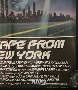 Escape from New York / Visiting Hours Original Quad Movie Cinema Poster VGC