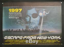 Escape from new york (ROLLED) 1981 uk quad cinema film poster john carpenter