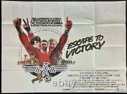 Escape to Victory Original Quad Movie Poster Michael Caine Stallone Pele 1981