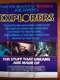 Explorers 1985 Original Uk Quad Movie Poster Very Rare Joe Dante River Phoenix