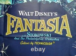 FANTASIA (1940, RR1968) original UK quad movie poster Mickey Mouse Disney