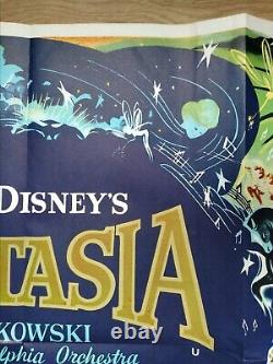 FANTASIA (1940, RR1968) original UK quad movie poster Mickey Mouse Disney