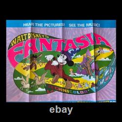 FANTASIA DISNEY ORIGINAL UK QUAD CINEMA FILM MOVIE POSTER 1980 40 x 30